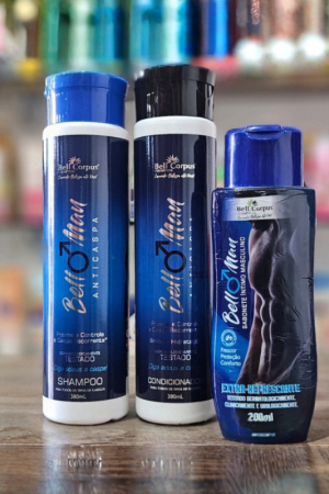 Kit Bell Man Masculino – Shampoo + Condicionador + Sabonete Íntimo (3 Peças)